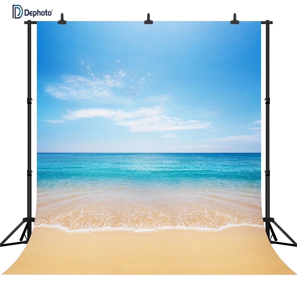 

DePhoto Beautiful Beach Theme Party seamless Vinyl Photography Backdrop Photo Background Studio Prop PGT082