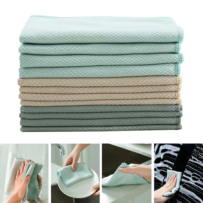 

1pcs Microfiber Cleaning Cloths Rags Kitchen Dish Towel Absorbent Wiping Rags Household Cleaning Rag Magic Rag Dish Cleaning