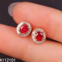 kjjeaxcmy fine jewelry 925 silver natural ruby new girl fashion earrings hot selling ear stud support test chinese style