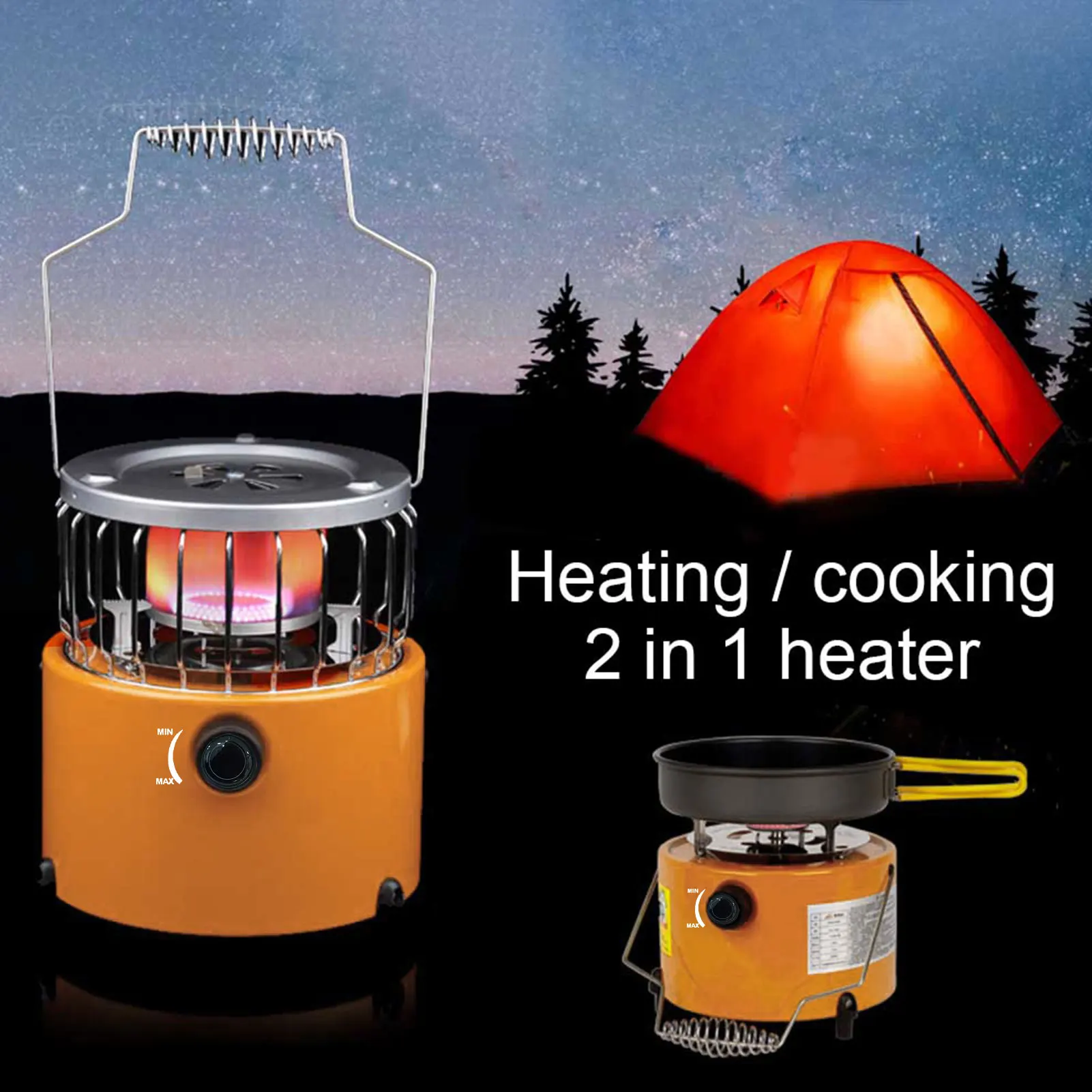 

Portable 2 In 1 Camping Stove Gas Heater Outdoor Warmer Propane Butane Tent Heater Cooking Stove For Outdoor Camping Hiking