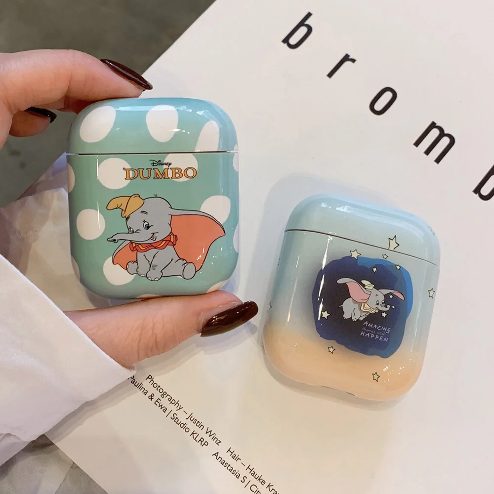 Мультяшный наушник чехол для Apple Airpods 2 1 Air Pods Чехлы Dumbo печать милые наушники чехол для AirPod Защитная гарнитура чехлы