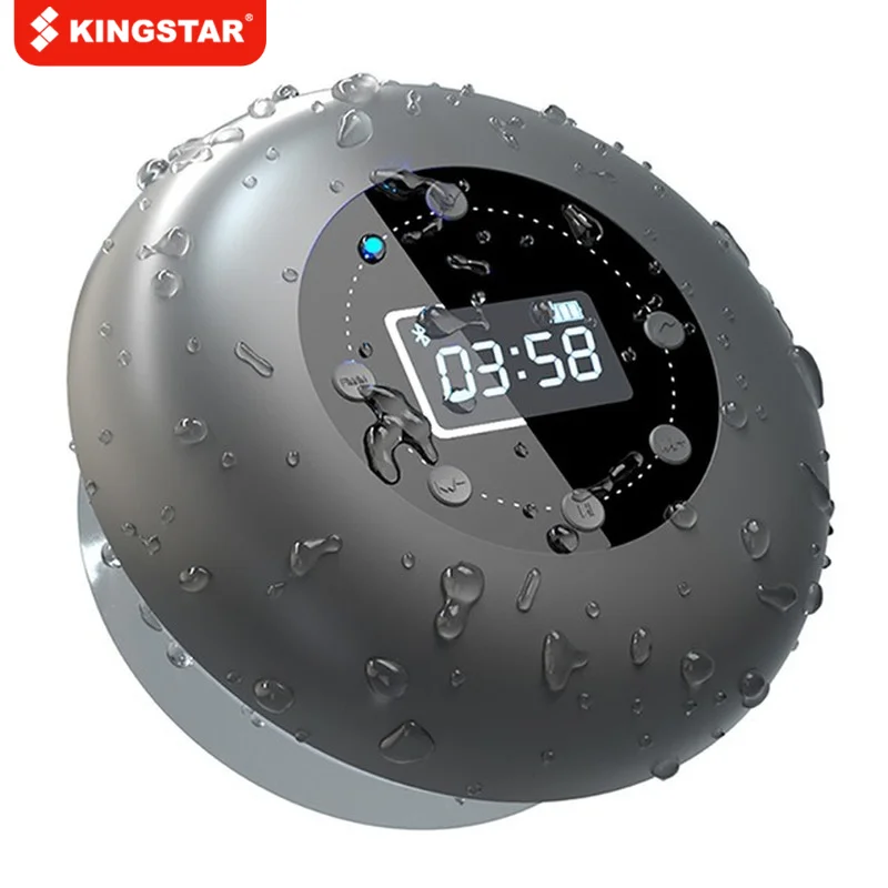 

Портативная звуковая колонка KINGSTAR, водонепроницаемая Bluetooth-колонка, беспроводные Часы, сабвуфер, FM-радио, карта, музыкальный центр, душевая ...