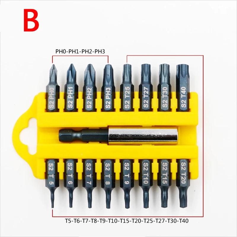 17 шт./компл. защита от взлома Torx Hex Star Набор бит магнитный держатель отвертка Биты