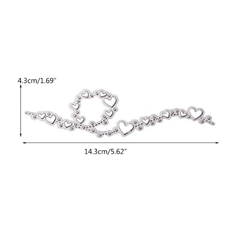 Новые Элегантные сердце форма Кружева углерода Сталь Трафаретный вырубной штамп