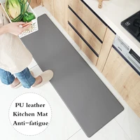 pu leather kitchen floor mats simple modern oil proof long strip kitchen mats home waterproof non slip easy to clean kitchen rug