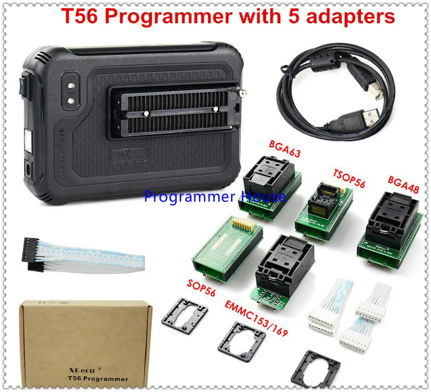 Программатор XGecu T56 для PIC/NAND Flash/EMMC TSOP48/TSOP56/BGA48/63/64/100/153/162/169/221 56Pin драйвер ISP