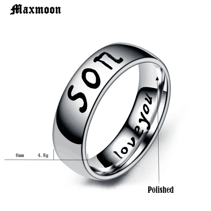 Maxmoon антиаллергенное кольцо из нержавеющей стали кольца для папы и мамы подарок