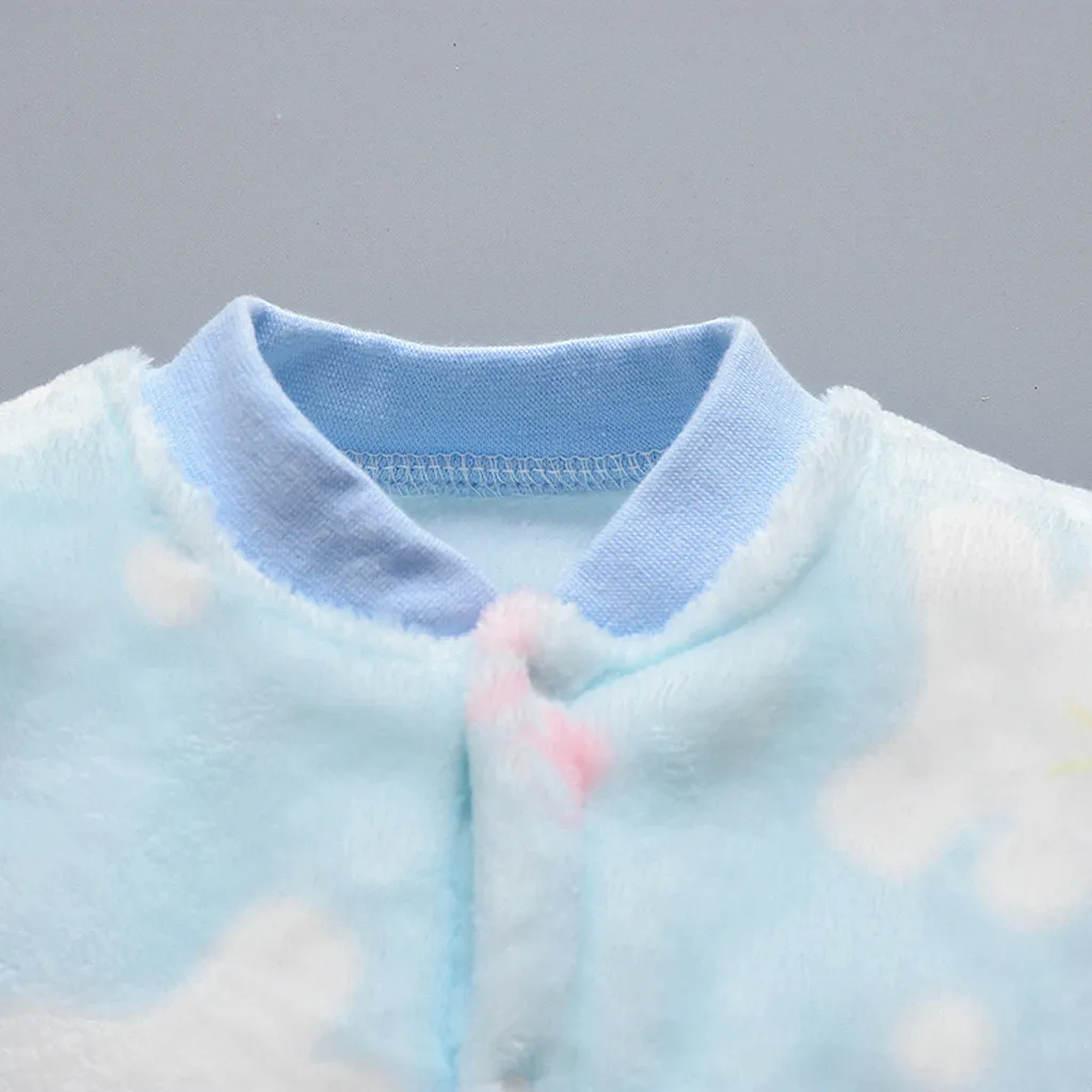 CALOFE Baby Rompers Winter Warm Longsleeve Coral Fleece Newborn Baby Boy Girl Clothes Infant Jumpsuit Animal Overall Pajamas