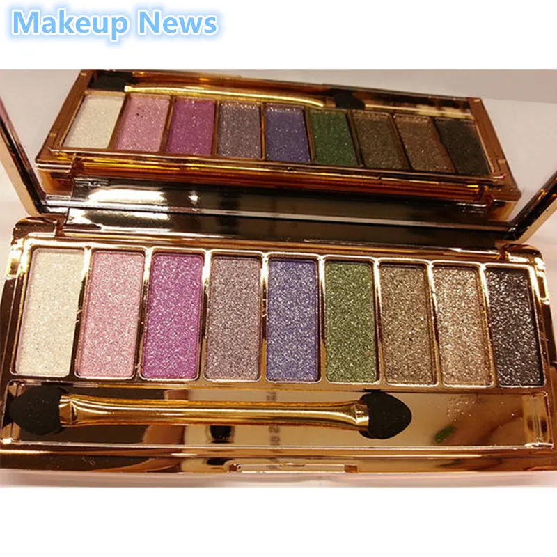 

Eyeshadow palette, 9 colors, diamond gloss, colorful makeup, super glitter, glitter and shine, cosmetic set with brush