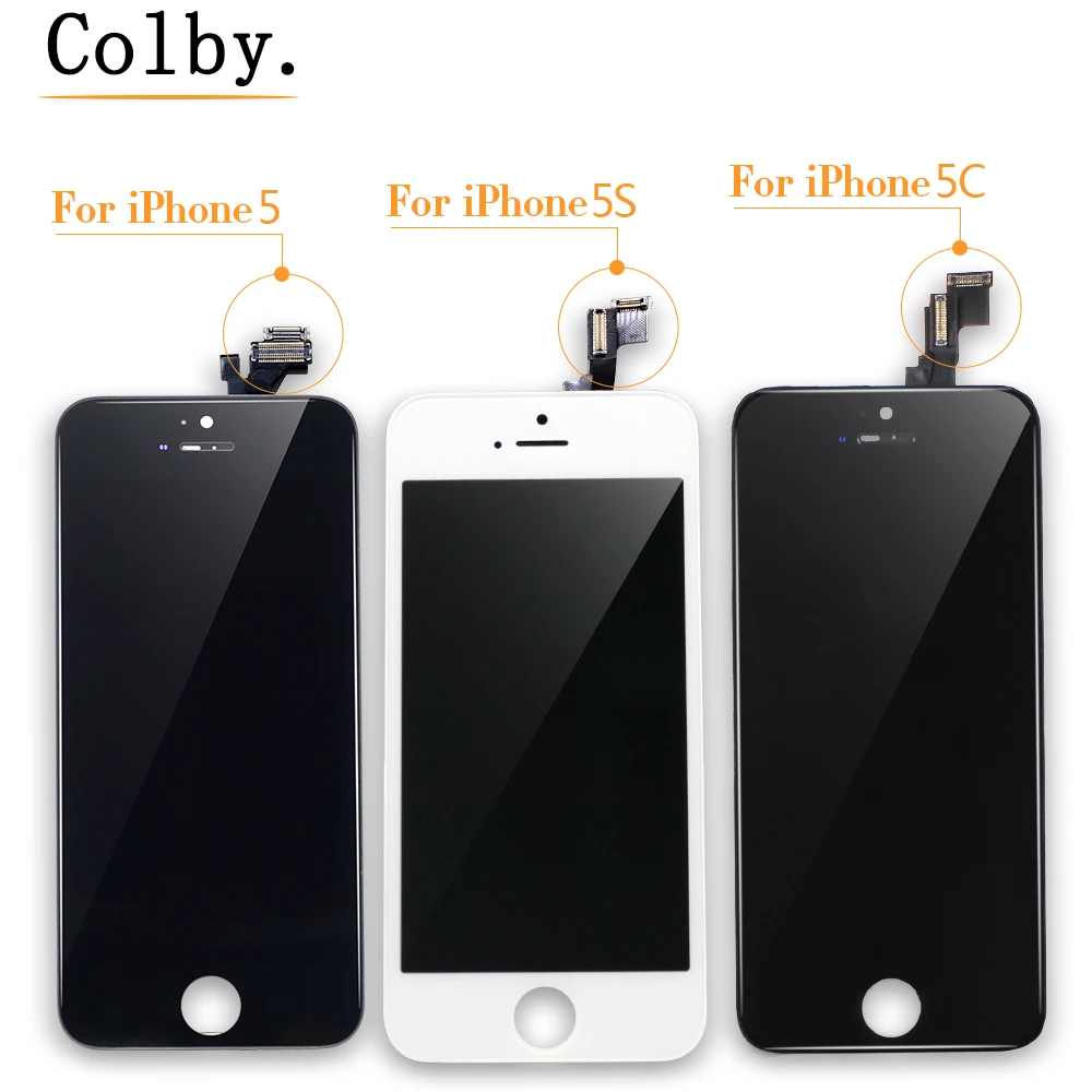 Черный/белый в сборе ЖК дисплей дигитайзер для iPhone 5S качество AAA сменный
