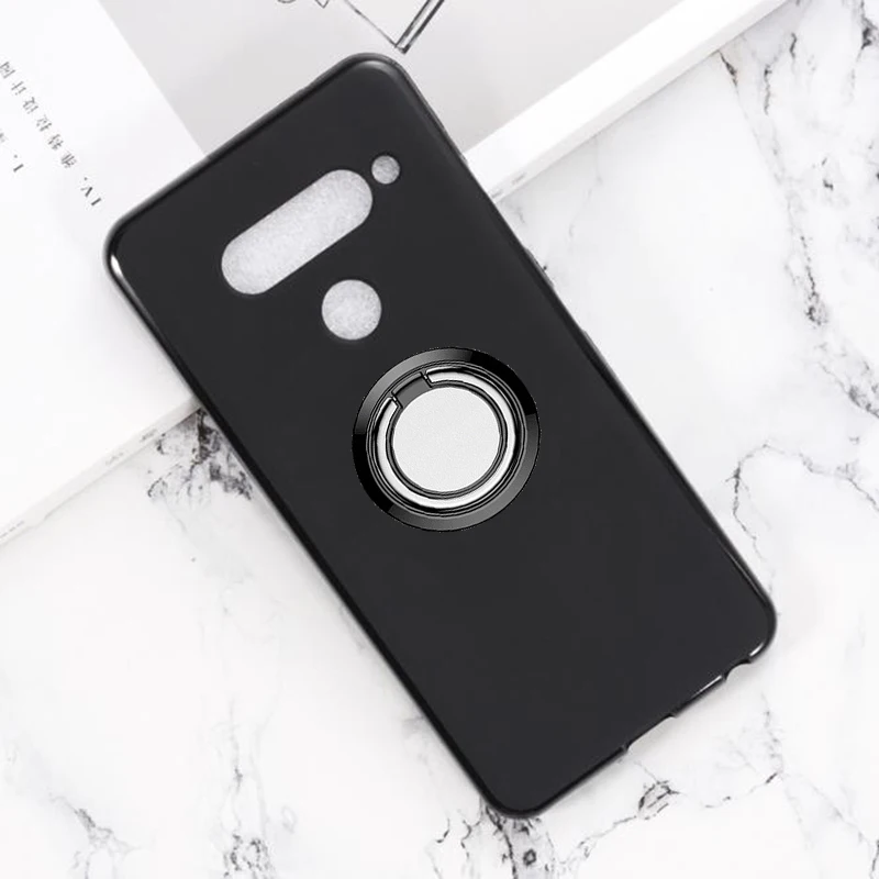 Для LG V40 ThinQ чехол для телефона с держателем на заднем кольце TPU Мягкие силиконовые