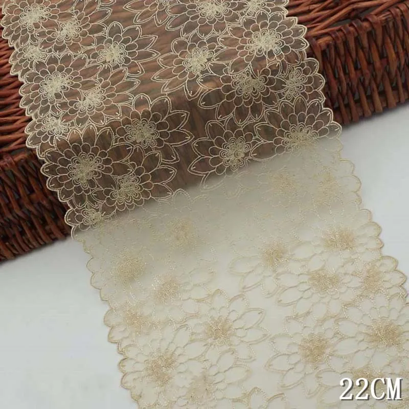 

Модные Вышитые Кружевные Аксессуары 52Yds, гипюровые двухсторонние Цветочные кружевные отделки, тканевые бюстгальтеры, нижнее белье, шитье