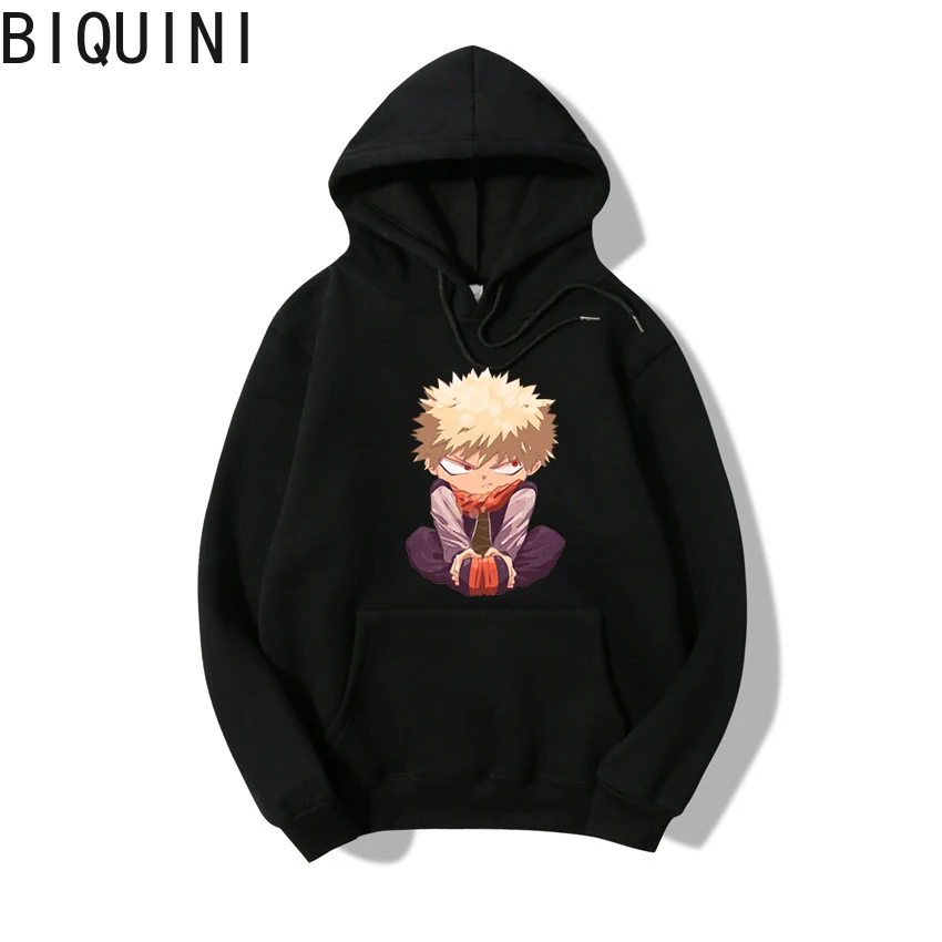 

Худи Boku с надписью «no Hero Академия», толстовка унисекс с капюшоном, зимний худи в стиле Харадзюку, большие размеры, готический базовый Свобод...