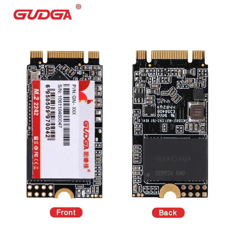 Внутренний твердотельный накопитель GUDGA SSD M2 Sata 2280 2242 64 Гб M.2 SATA3 ssd диск для
