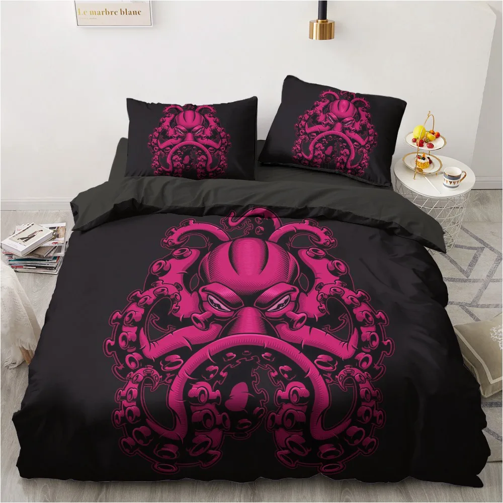 

3D Bedding Sets Animal Jellyfish Comforter Bed Linen Bed Set Queen Size Luxury Home Texitle Marine Life Duvet Cover Set