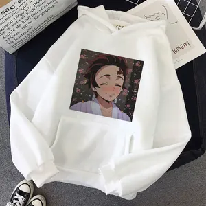 Уличная одежда в стиле Харадзюку с изображением рассекающего демонов толстовка с капюшоном в стиле аниме зимняя кавайная Толстовка худи осень 2020 женская одежда Kimetsu No Yaiba