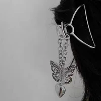 three dimensional butterfly love pendant tassel metal clip hairpin cool girl personality hair accessories female shark hairclips