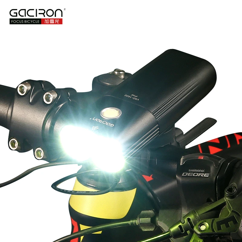GACIRON 400/600/800/1000/1600/1800 Люмен USB Перезаряжаемые велосипед светодиодный головной светильник велосипед передний Фонарь велосипедный светодиодный Водонепроницаемый светильник
