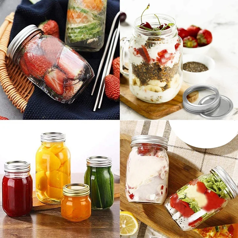 

Canning Lids Regular Wide Mouth Canning Bands and Lids Kitchen Airtight Reusable Jar Lids for Ball 70mm