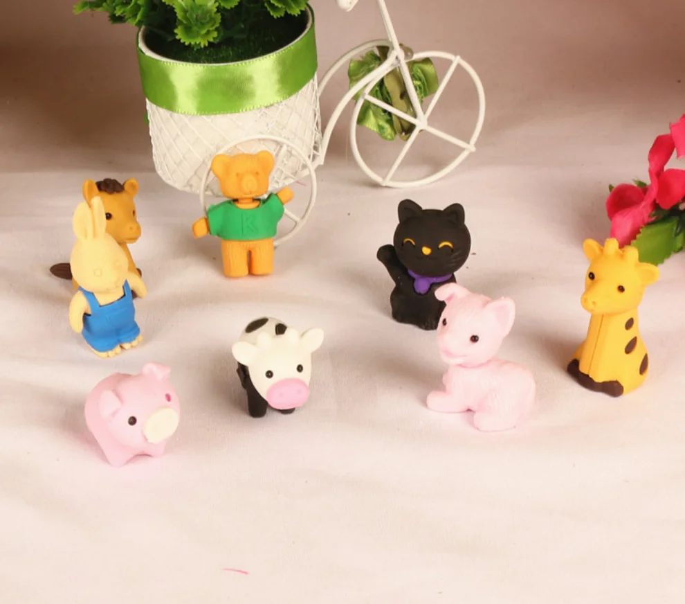 1 упаковка мультяшный кролик кошка свинья медведь лошадь собака корова карандаш