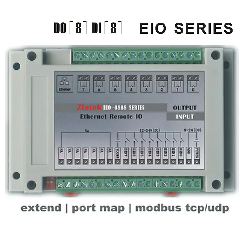 Модуль реле Ethernet 8 в out программирование PLC с логическим управлением P2P MQTT Modbus TCP RTU