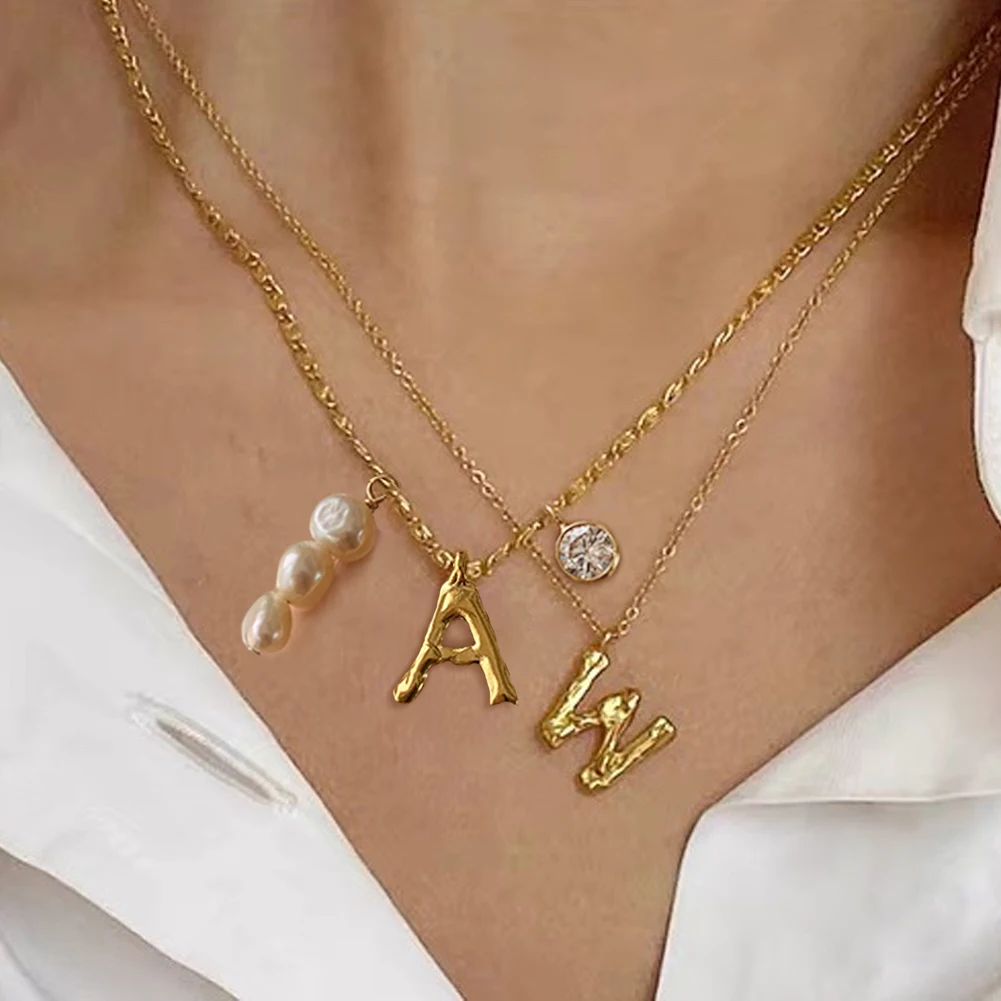 

Fashion Korea Initial Letter Clavicle Chain Necklace For Women New A-Z Alphabet Pendant Choker Necklace Trendy Statement Jewelry