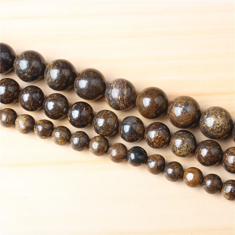 

Bronze Ash 4/6/8/10 mm Natural Stone Bead Round Bead Spacer Jewelry Bead Loose Beads For Jewelry Making DIY Bracelet Necklace