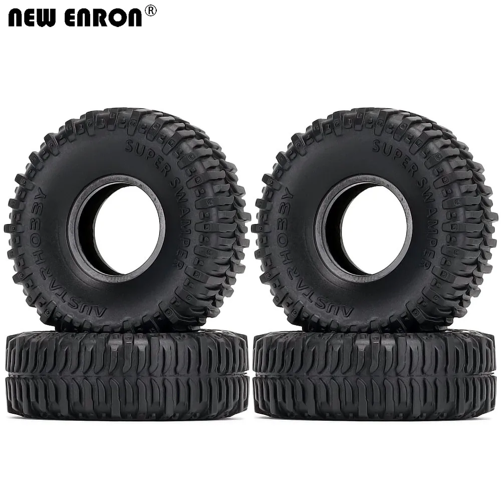 

NEW ENRON 4Pcs 1.0inch 60*20mm Rubber Super Swamper Mud Tires Tyre for RC Axial SCX24 1/24 And Other Mini / Micro Crawler Car