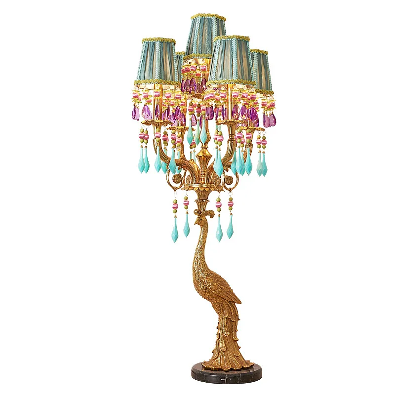 Французская настольная лампа креативный Павлин вилла гостиная прикроватная для