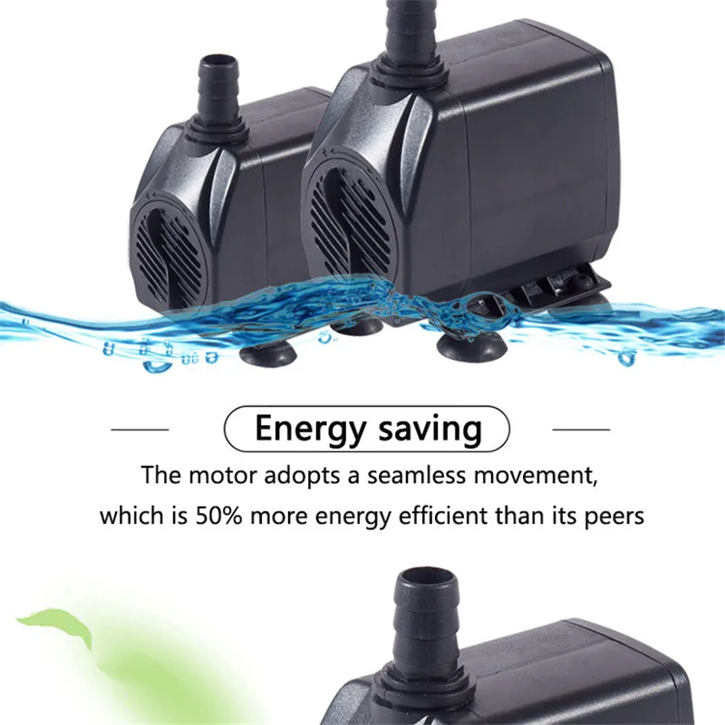 220V Submersible Water Fountain Pump 3/6/10/15/25W Ultra-Quiet Aquarium Water Pump Flowing Water Crafts Fish Tank Fountain