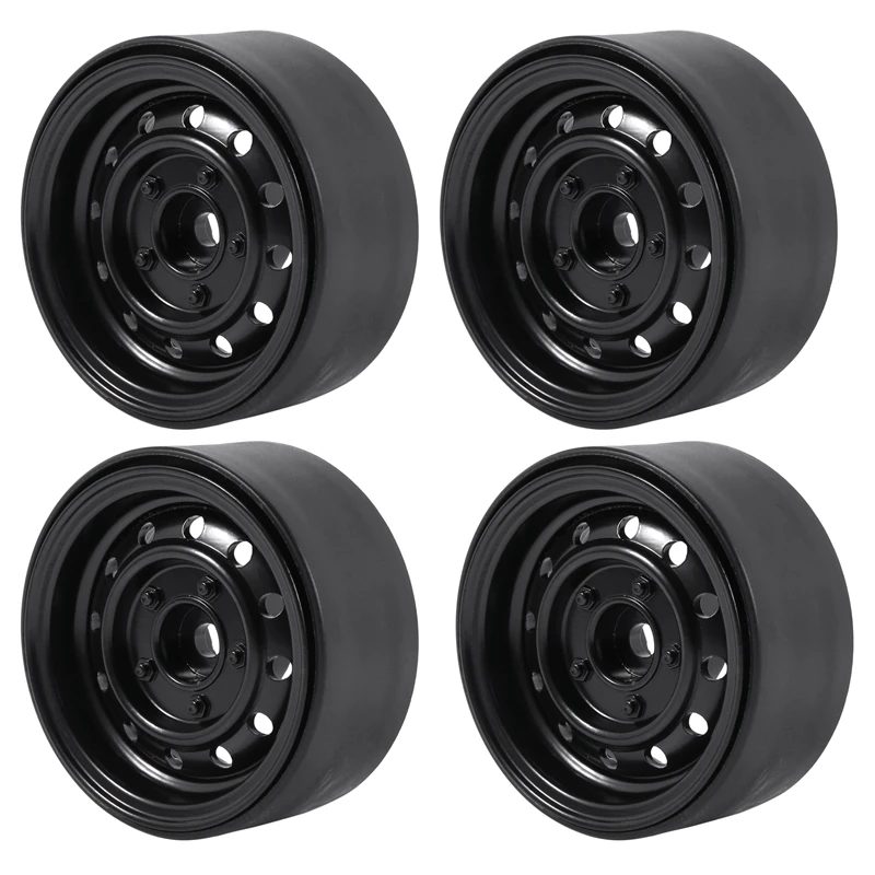 

4Pcs Metal 1.9Inch Beadlock Wheel Rim Hub for 1/10 Rc Crawler Car Axial Scx10 90046 Traxxas Trx4 Rc4Wd D90 D110 Tf2 12 small hol