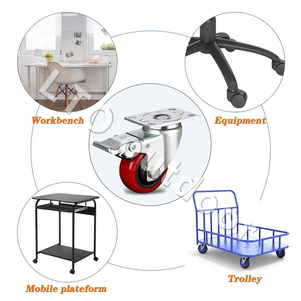 

3inch PVC Medium-Sized Universal Mute Furniture Caster For Industrial Equipment And Worktable
