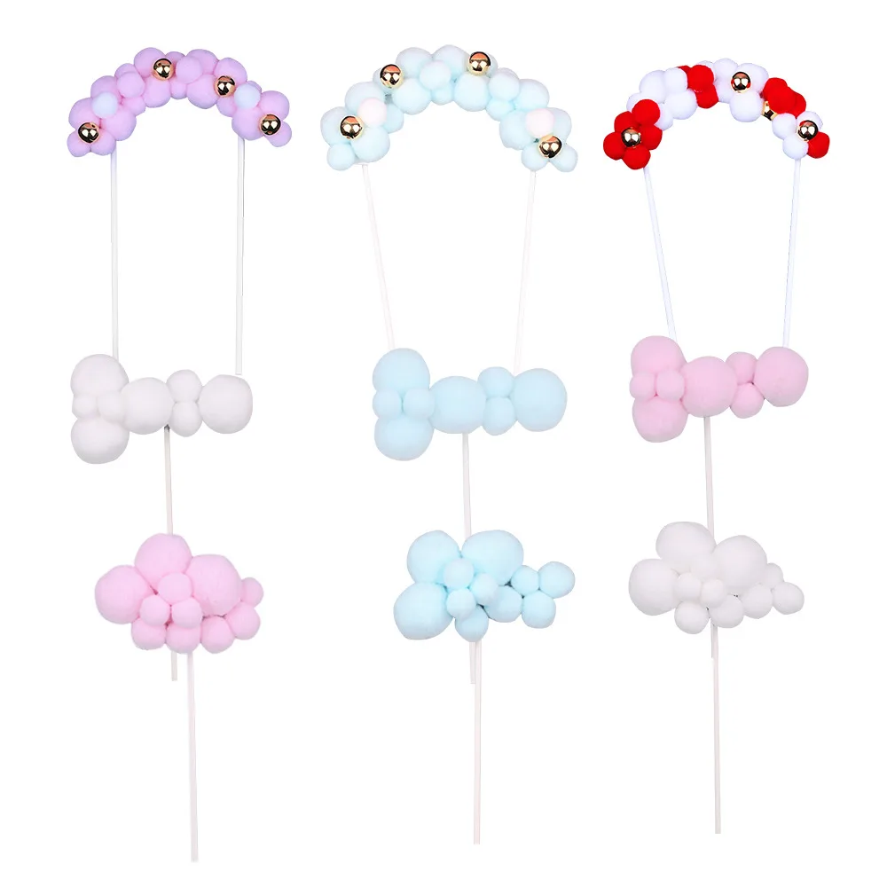 Многоцветный шар облака торт Топпер для украшения дня рождения детский душ