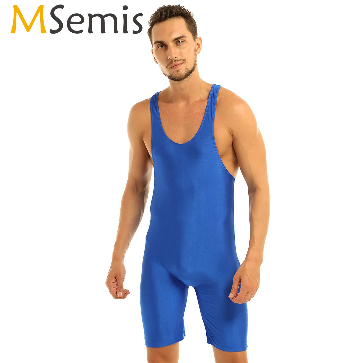 

MSemis Mens Bodysuit Lingerie One-piece Bodystocking Bodysuit Bodycon Leotard Wrestling Singlet Men Tights Boxer Sexy Clubwear