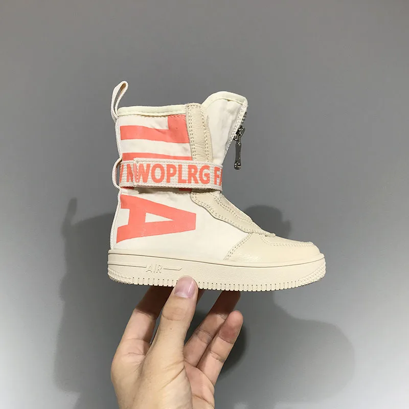 2019 новая зимняя детская обувь модная с буквенным принтом для мальчиков и девочек