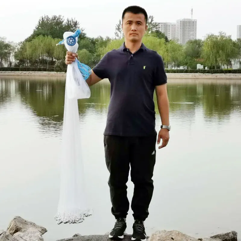 2.4m3.0m3.6m Fishing Casting Net American Acyclic Steel Pendant Small Mesh Trap For Fish Network Goods Tire Line Small Mesh Cast