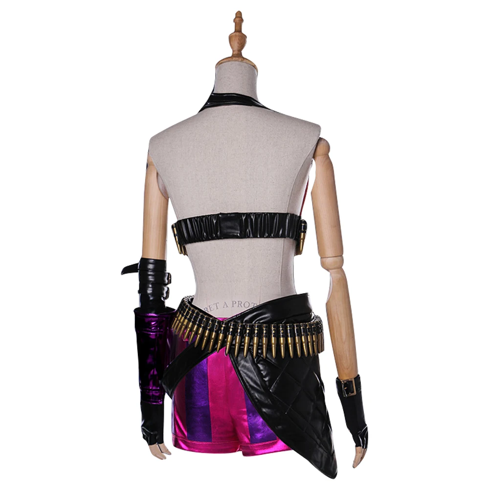 

Game LoL Crit Loli Jinx Cosplay Costumes Jinx Original Skin Magical Uniforms Blue Wigs Hair For Women Girls Party Clothing Set