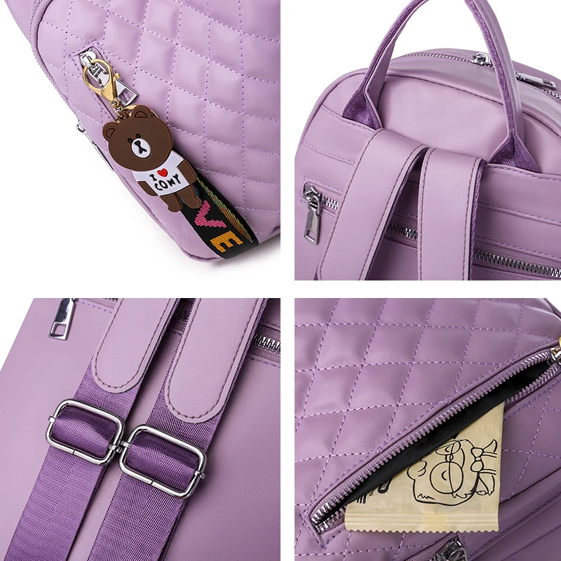 

New Travel Women Backpack Casual Waterproof Youth Lady Bag Female Large Capacity Women's Shoulder Bags 2020 Purple Rucksack