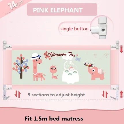 pink-1.8 Портативная дорожная кровать рельс детский манеж babi манеж забор для детей ограждение детской кроватки кровать safeti рельсы безопасности кровать забор дети ограждение - Цвет: pink-1.8