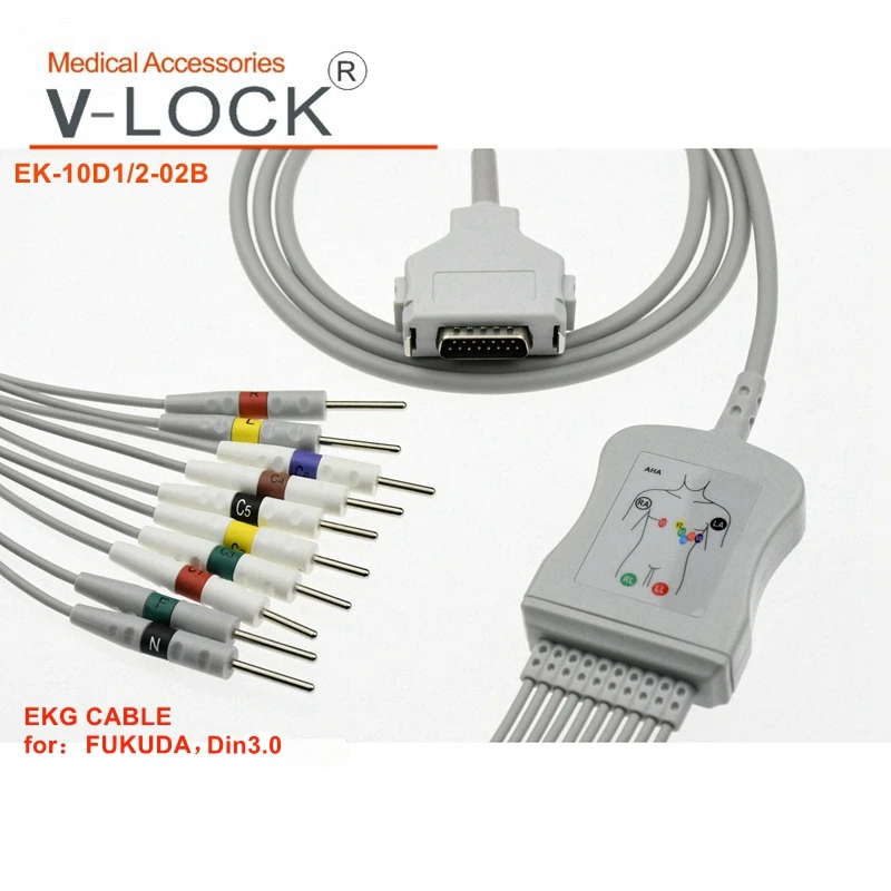 

Nihon Konden EKG кабель с 10 leadwires популярный EKG кабельный зажим