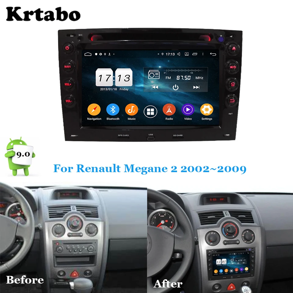 Автомобильный Радио Android мультимедийный плеер Восьмиядерный 4G ram для Renault Megane 2 2002~ 2009 Автомобильный сенсорный экран gps Поддержка Carplay