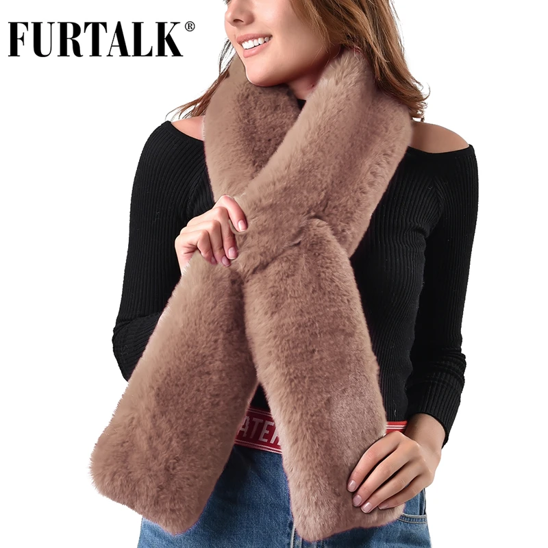 FURTALK зимний шарф из искусственного меха для женщин и мужчин длинный шарф|Женские