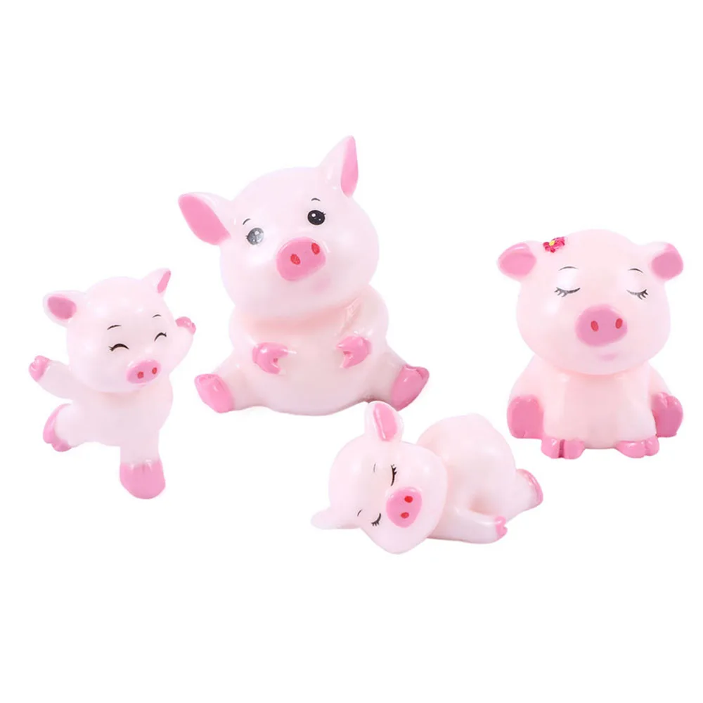 4 шт. Милая Свинья Семья животное модель декоративная фигурка для дома