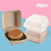20pcs disposable eco friendly cake box fruit salad hamburger meal storage food prep lunch box eco friendly bento box writable