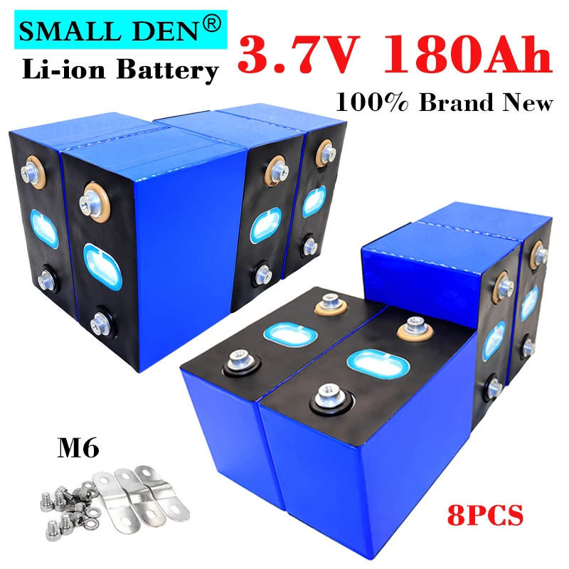 

8PCS NEW 3.7V 180Ah Lithium Rechargeable battery High power Li-ion cells diy 12v 24v Electric car Solar storage RV boat Tax Free
