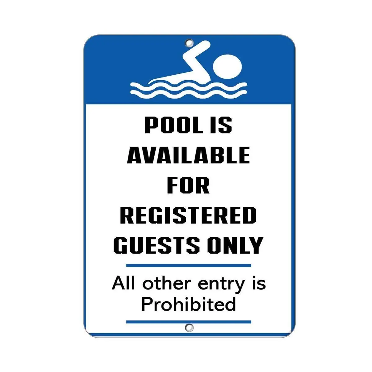 

Warning Sign Pool is Available for Registered Guests Only Road Sign Business Sign 8X12 Inches Aluminum Metal Tin Sign
