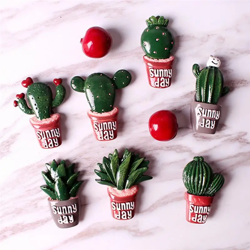 Магнитная наклейка на холодильник магнитная бонсай кактус мультяшный Офисная