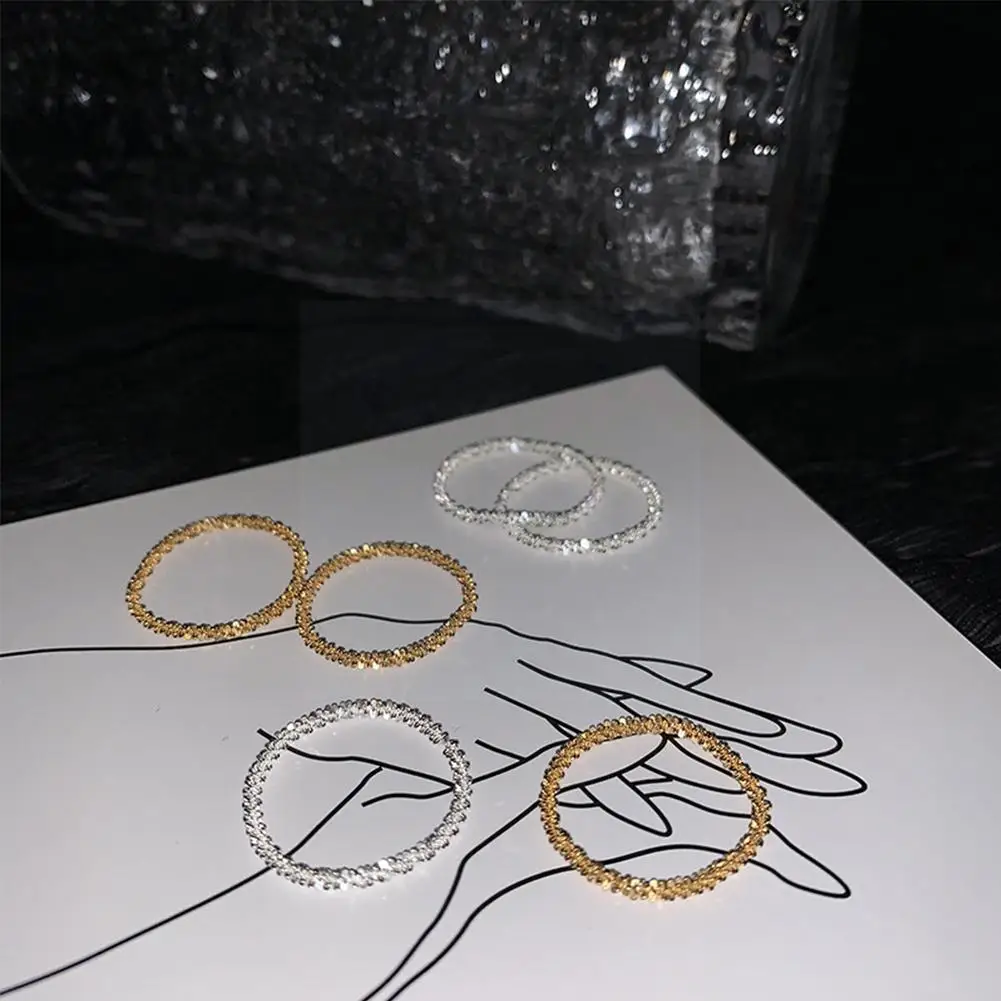

New Arrived Gold Silver Color Sparkling Ring Simple Women Versatile Decorative Style Compact Jewelry Index Fashion Z5Z7