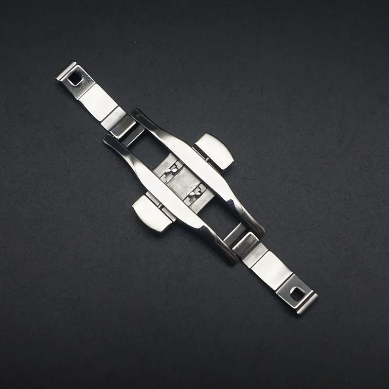 

Durable Watch Clasp Accessory Metal Stainless Steel Double Press Watch Push Button Fold Clasp Seamless Butterfly Buckle