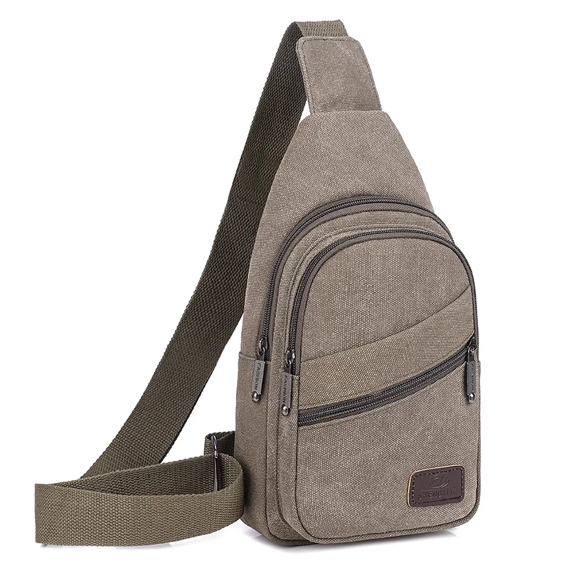 Fashion Trend Casual Men Chest Pack Canvas Crossbody Bags for Men Shoulder Handbag Travel Cross Body Bag Chestbags ZX-109.